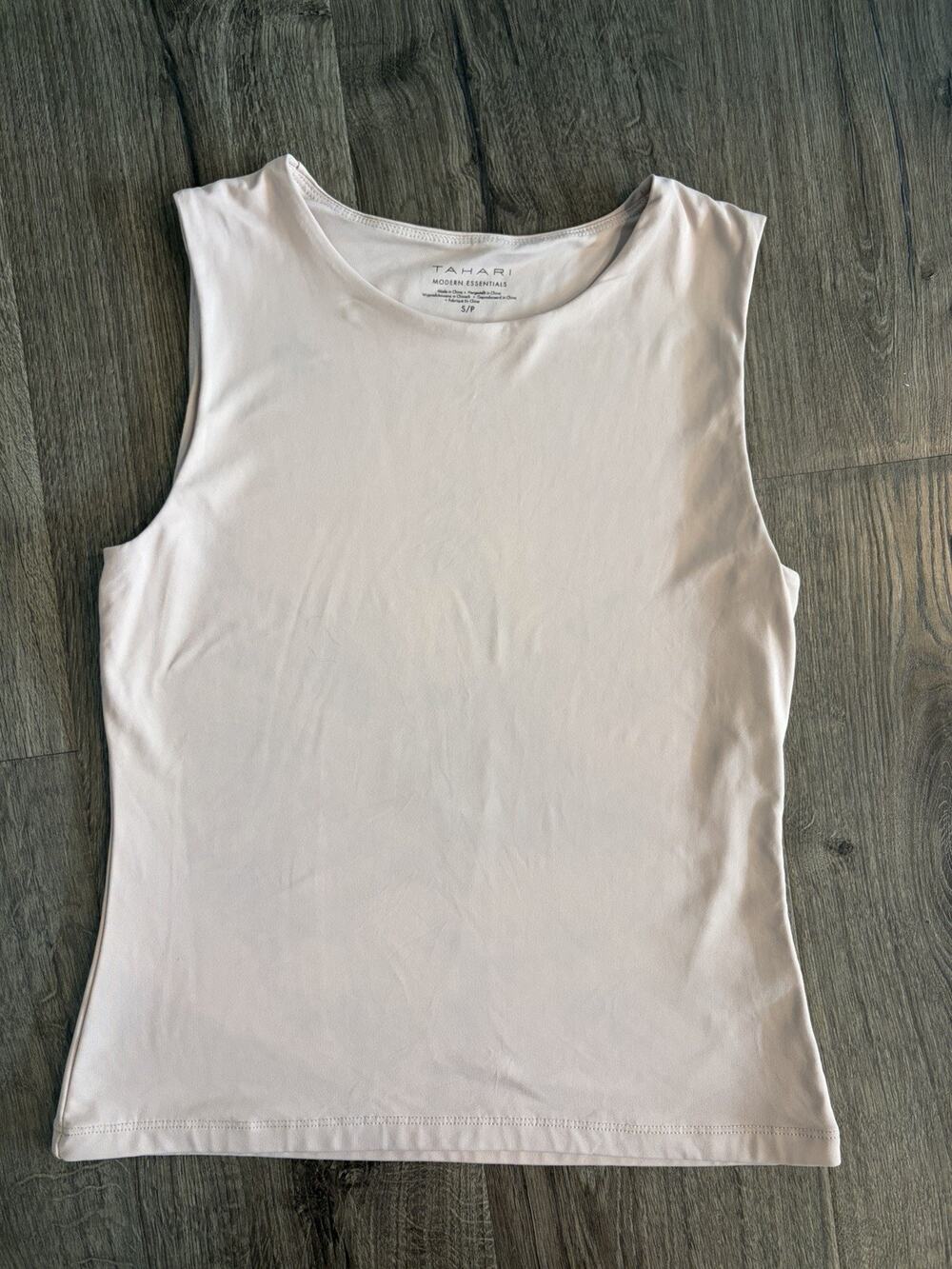 Tahari Modern Essentials Blush/Pink Sleeveless Top Double Lined Womens S/P Small